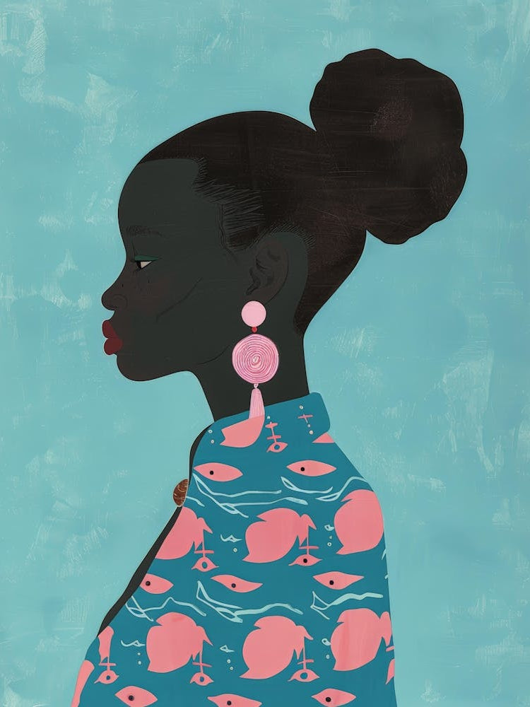 Black Woman With Pink Hair