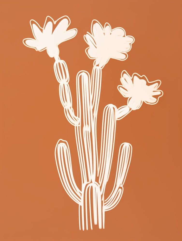 Cactus Line Drawing Echinocereus Cactus 2