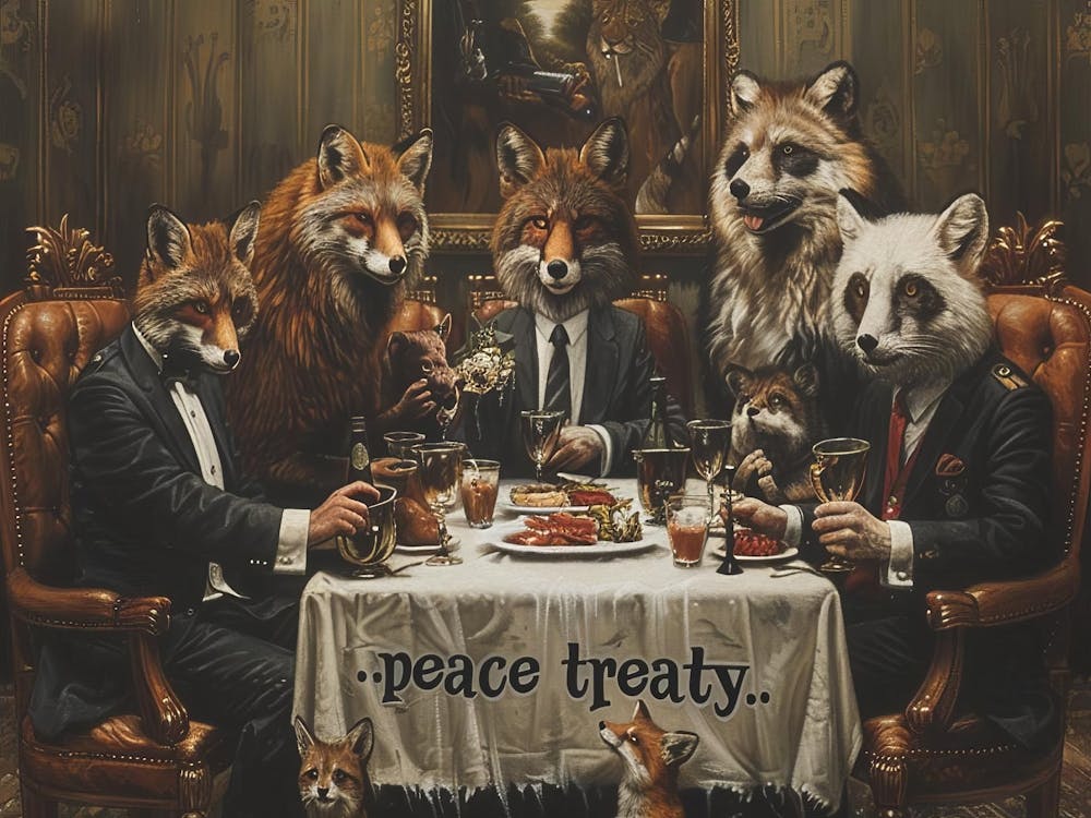 Politicians As Animals Painting, Wall Art Decor, Home Decoration, Political Humor, Political Joke Art, American Art, Animal Art