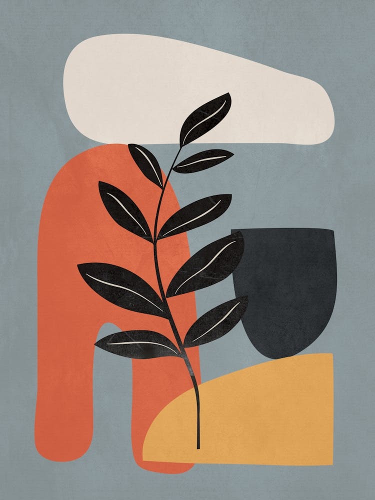 Modern Abstract Minimal Shapes Branches Art 2