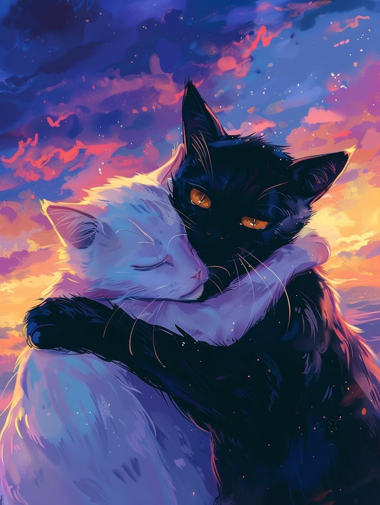 Two Cats Hugging 5