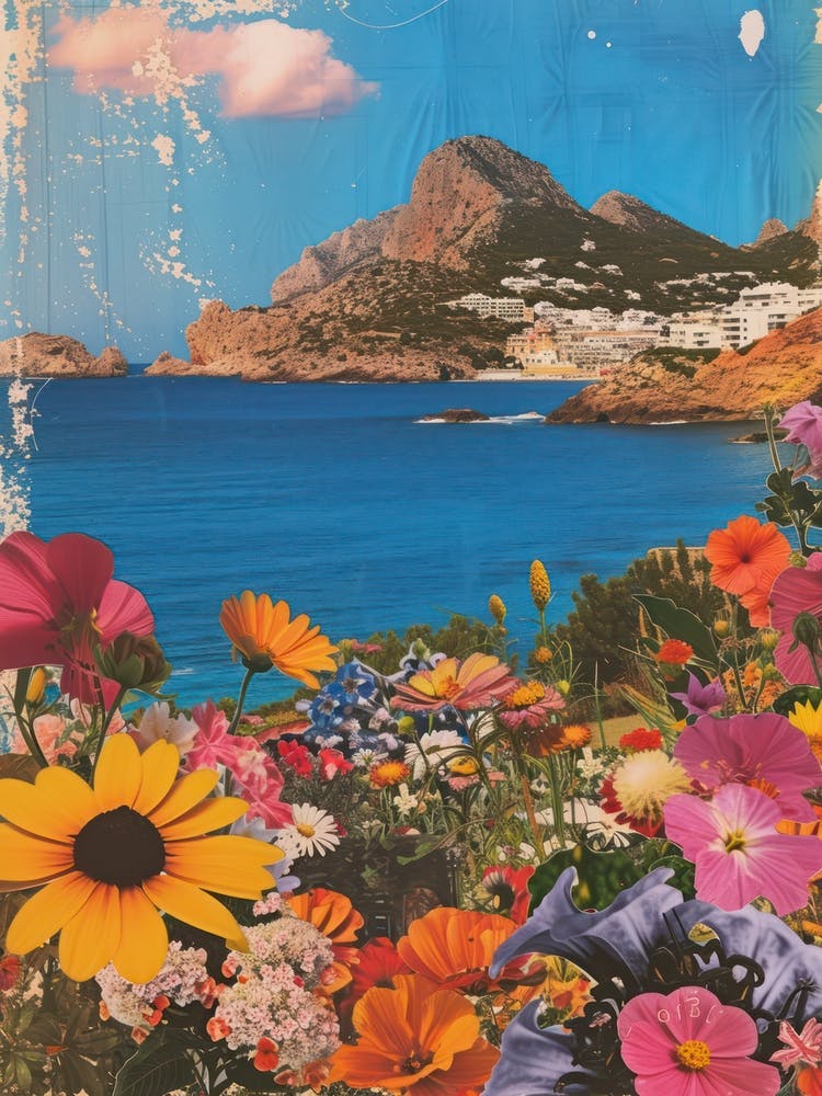 Ibiza   Floral Retro Collage Style 1