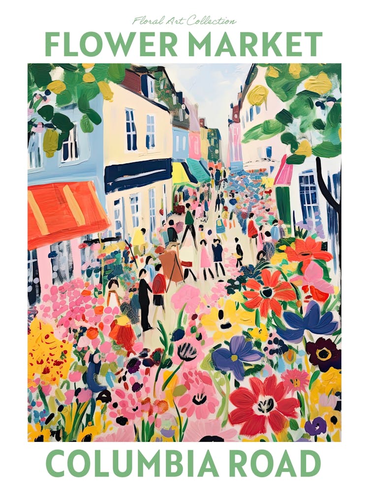 Columbia Road London Flower Market Floral Travel Print Plant Art Modern Style