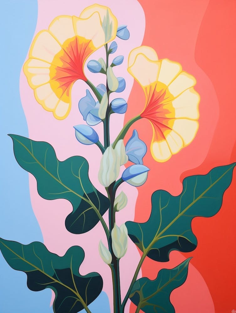 Snapdragon Flower 3 Hilma Af Klint Inspired Pastel Flower Painting