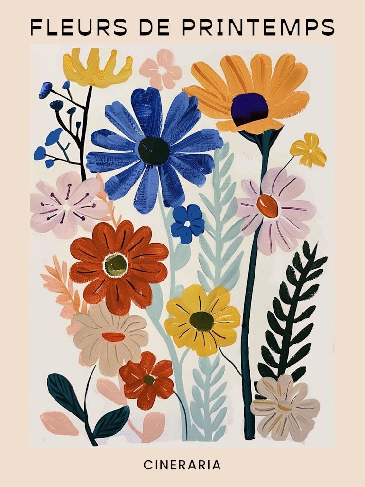 Spring Floral French Poster  Cineraria 8