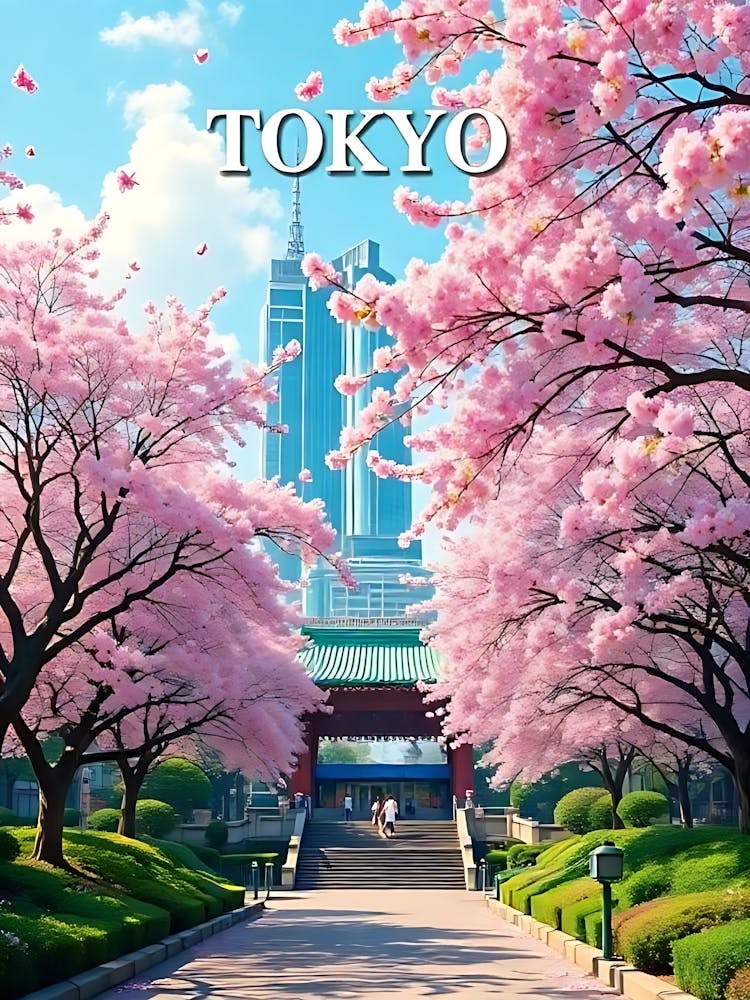Tokyo Japan Vintage Digital Travel Poster 24