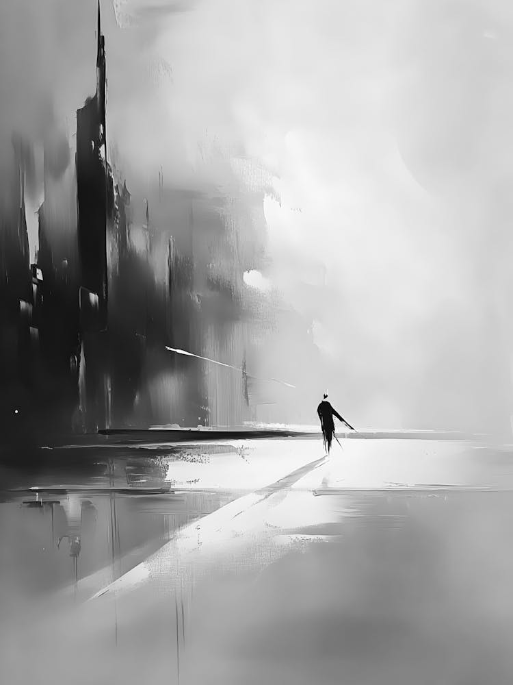 Black And White Abstract Painting 30