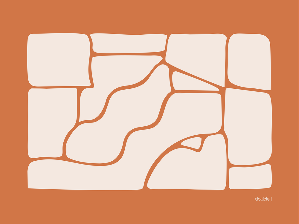 Solid Fluid Landscape Burnt Orange And Off White Neutral Boho
