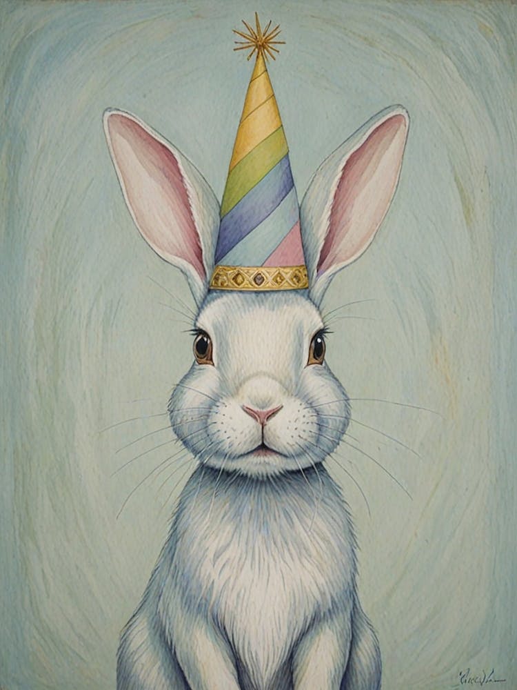 Rabbit In A Party Hat