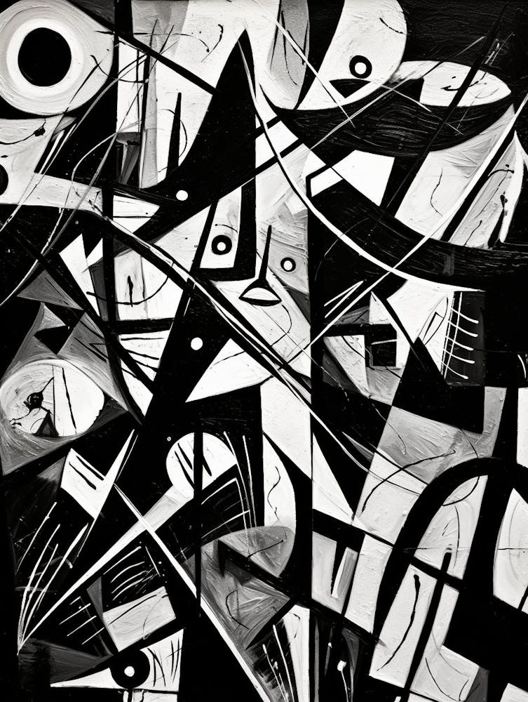 Chaos Abstract Black And White 2