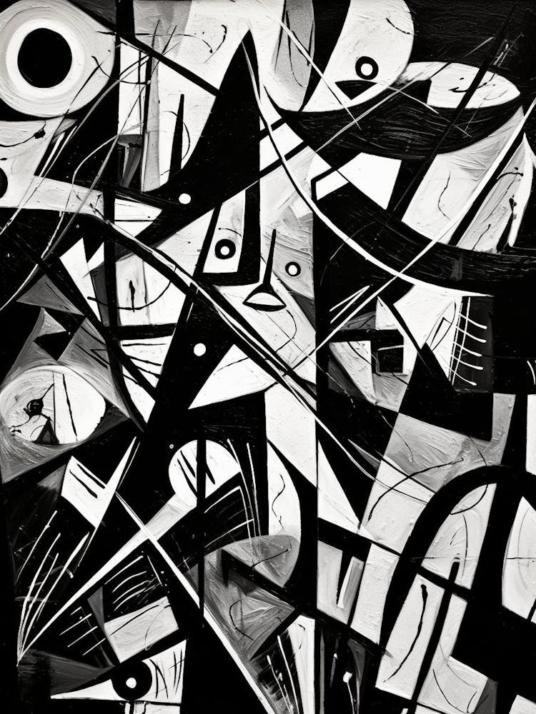 Chaos Abstract Black And White 2