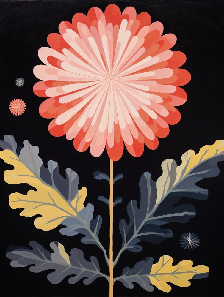 Chrysanthemum 4 Hilma Af Klint Inspired Flower Illustration