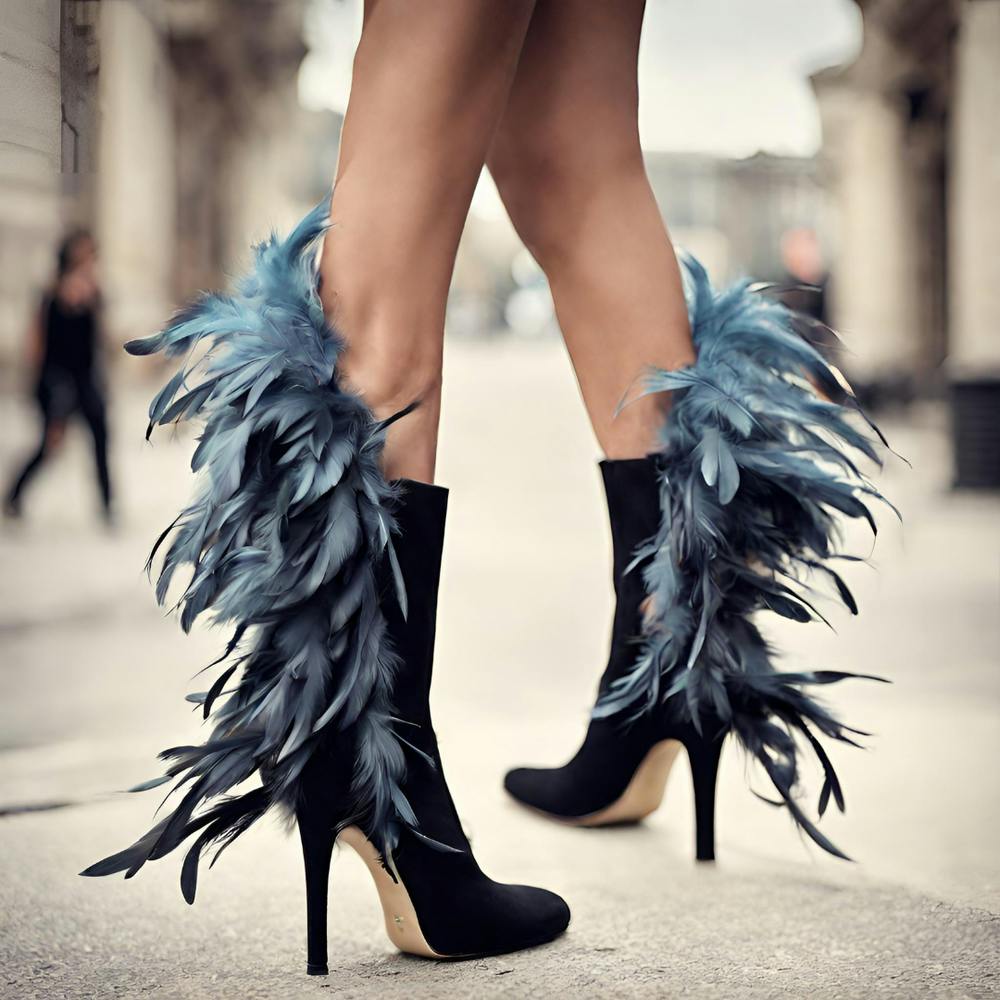 Shoe designs ,feather