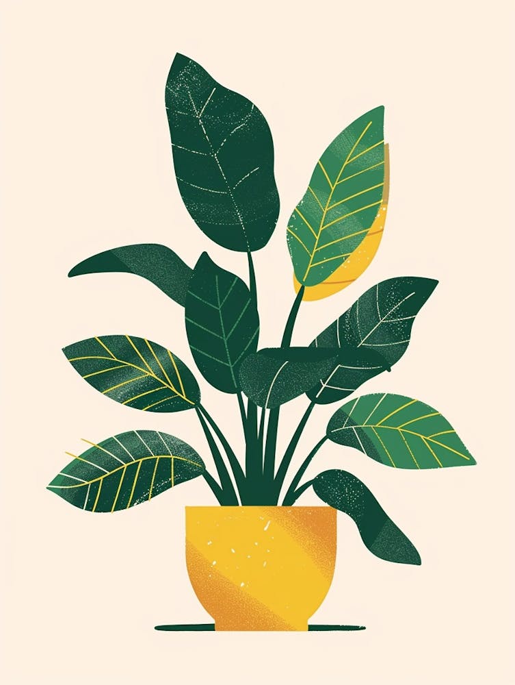 Prayer Plant Minimalist Illustration 1