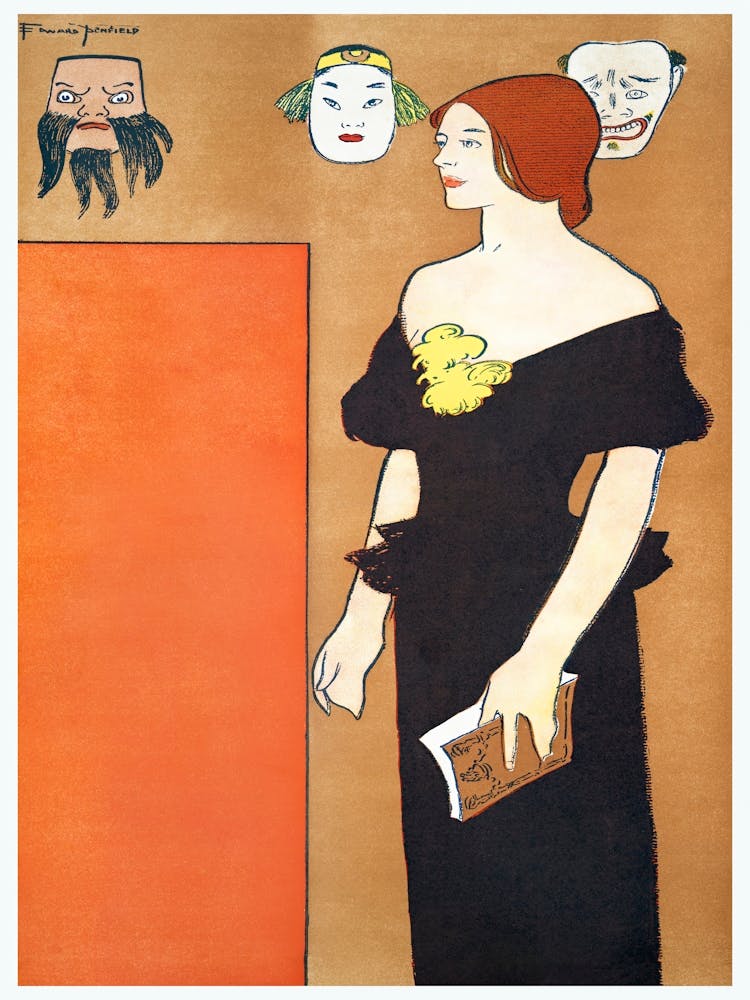 Woman In Black Dress, Edward Penfield