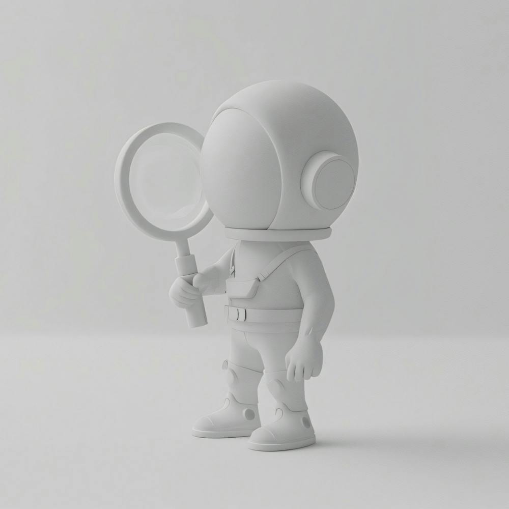 Astronaut With Magnifying Glass