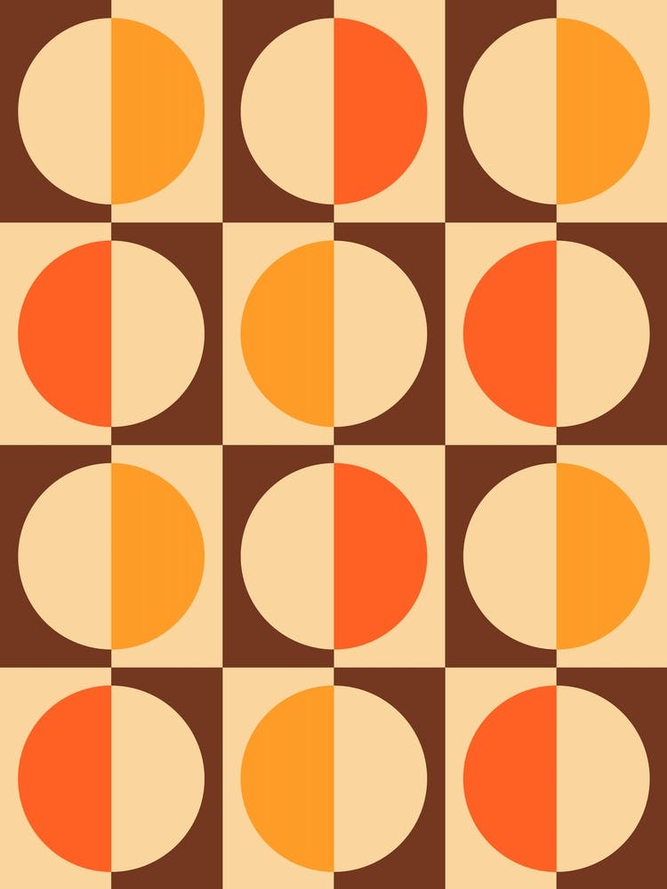 Retro Mid Century Modern Geometric Design 1