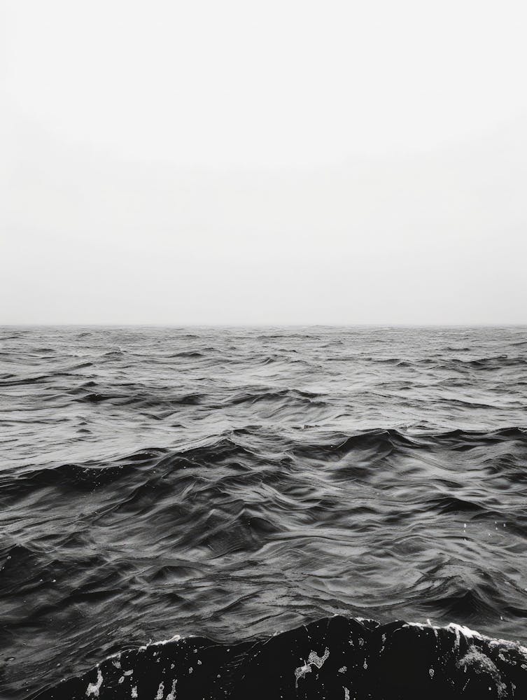 Ocean In Black And White