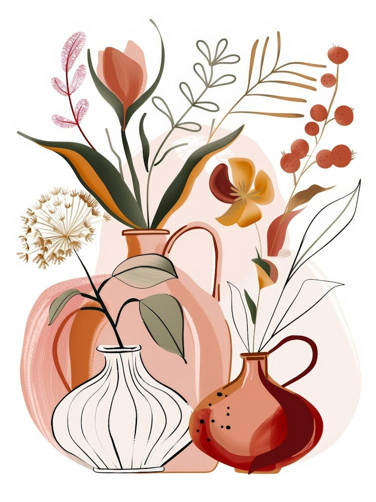 Floral Arrangement In Vases 2