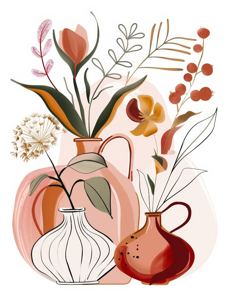 Floral Arrangement In Vases 2