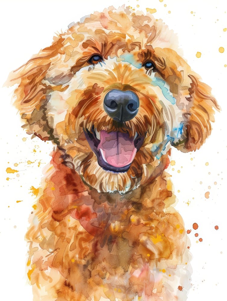Golden Retriever Watercolor Painting