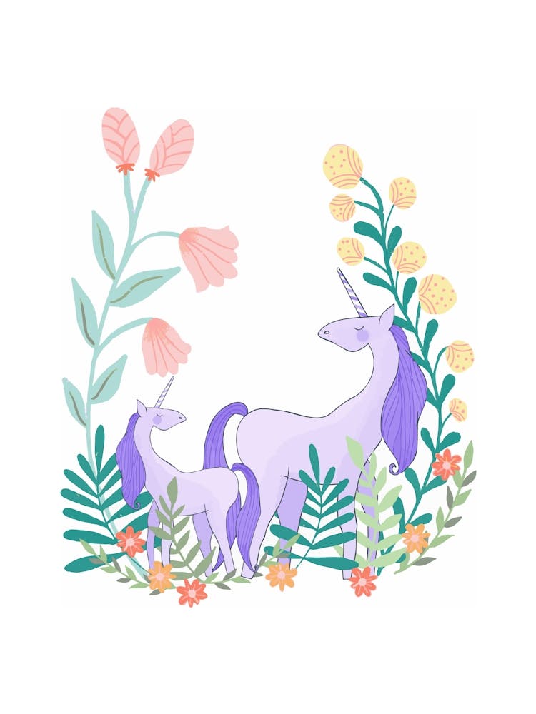 Unicorns And Flowers