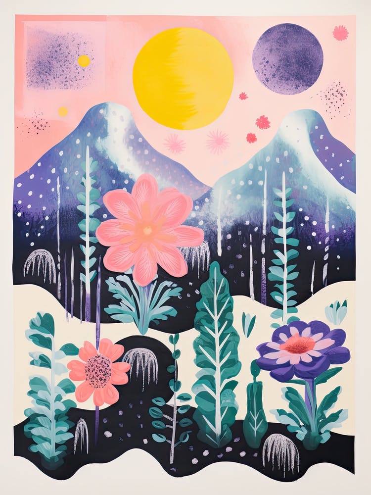 Abstract Botanical Risograph Style 2