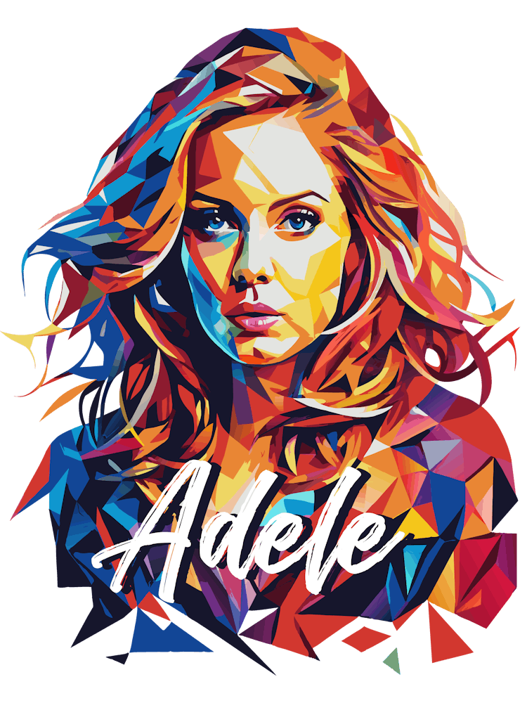 Adele Portrait WPAP Pop Art