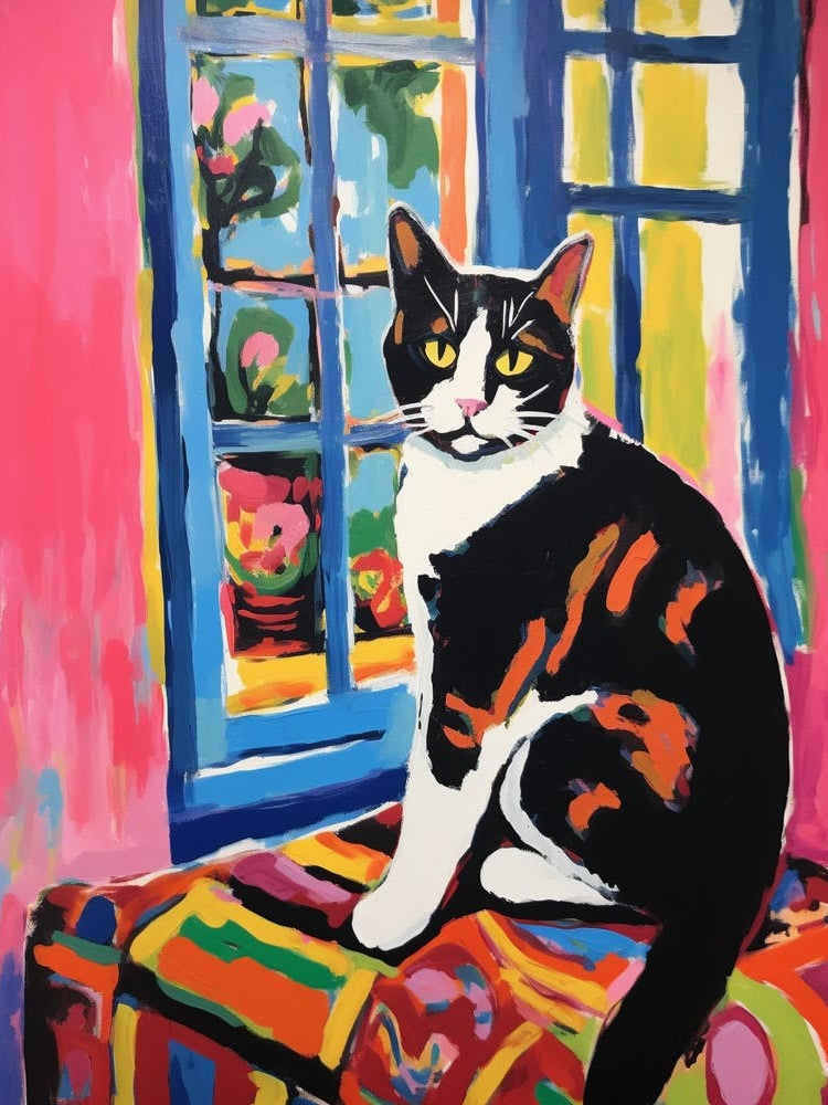 Painting Of A Cat In Tangier Morocco 1