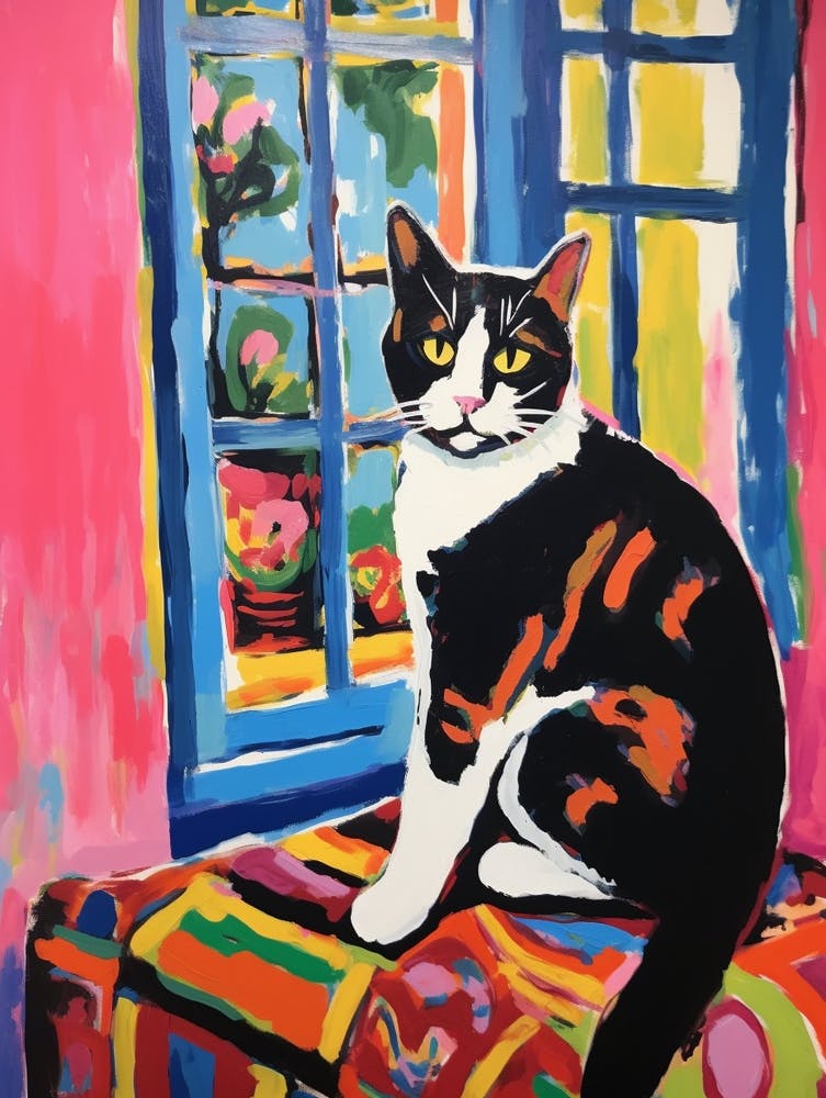 Painting Of A Cat In Tangier Morocco 1