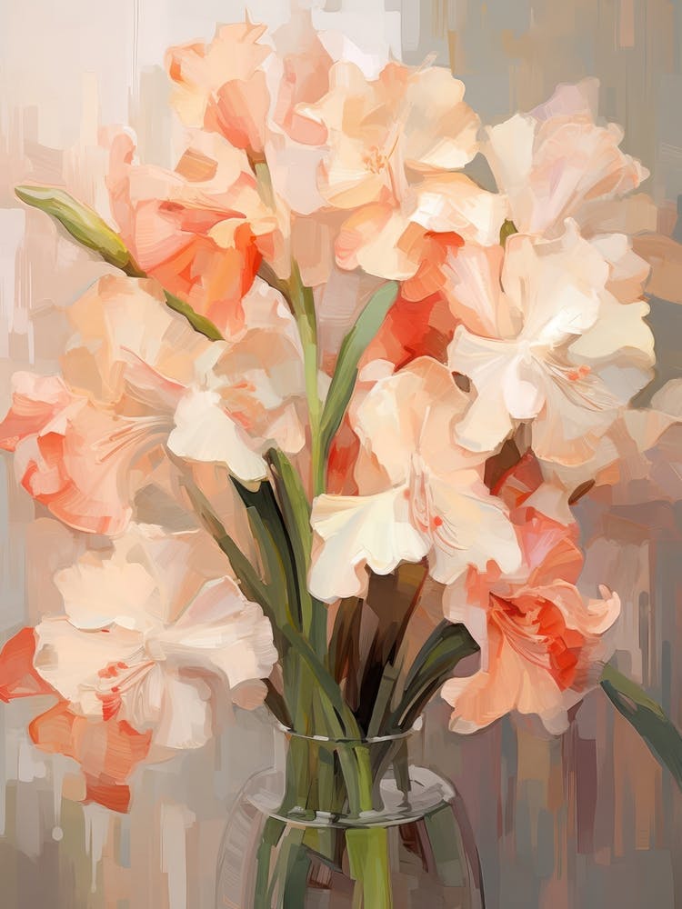 Gladiolus Flower Still Life Painting 3 Dreamy