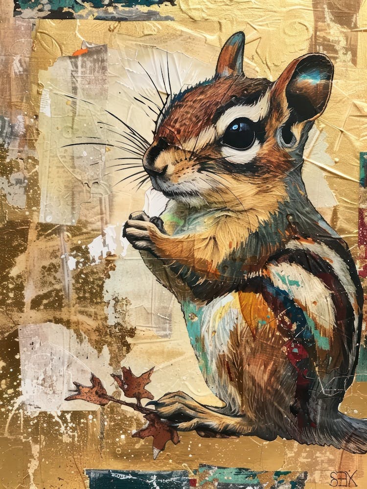 Chipmunk Gold Effect Collage 1