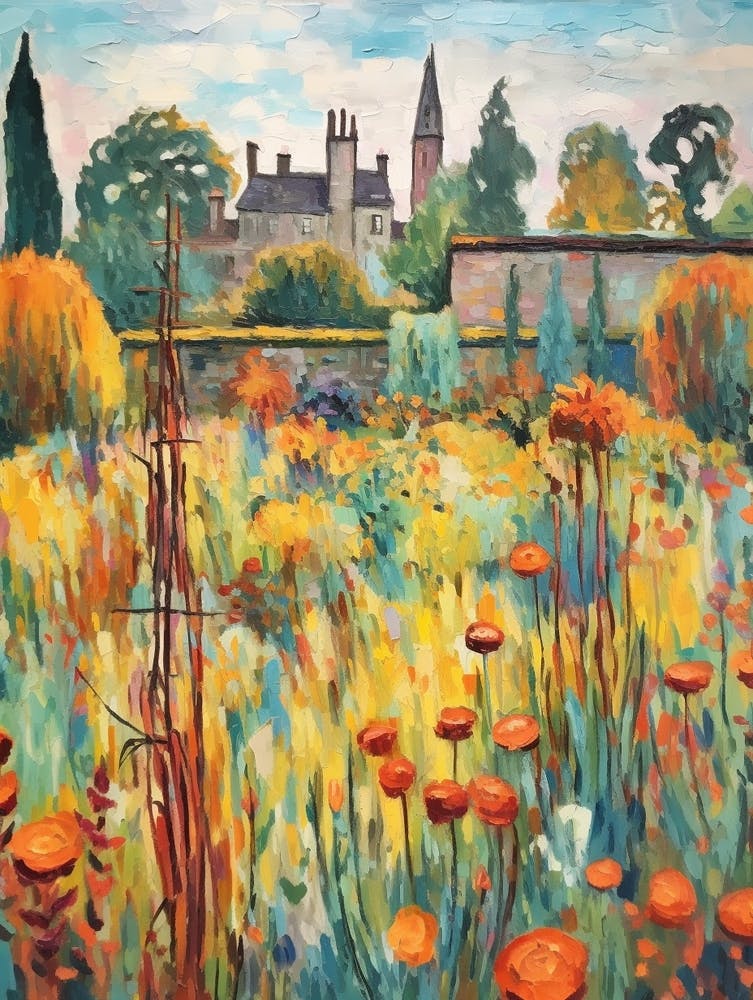Autumn Gardens Painting Sissinghurst Castle Garden United Kingdom 2