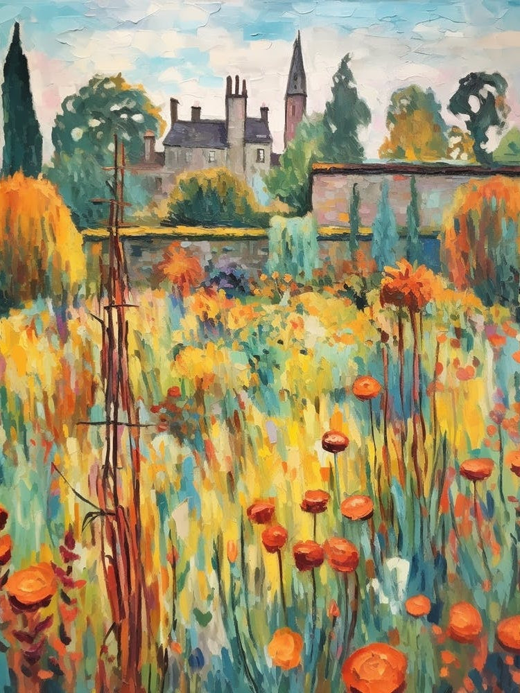Autumn Gardens Painting Sissinghurst Castle Garden United Kingdom 2