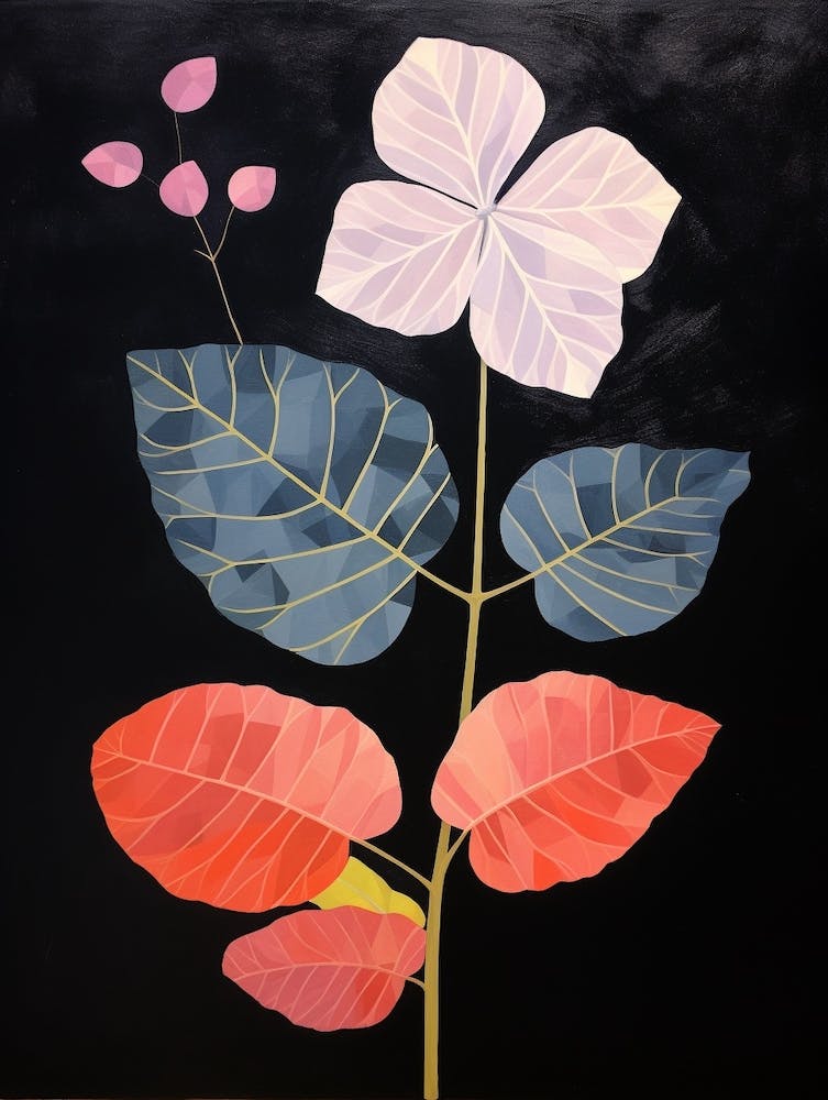 Hydrangea Hilma Af Klint Inspired Flower Illustration