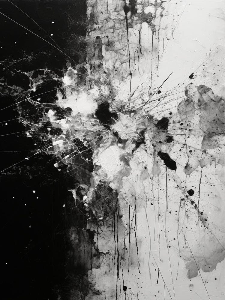 Disintegration Abstract Black And White 2