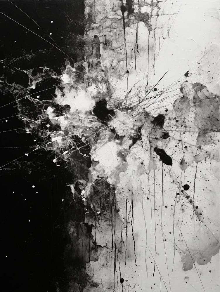 Disintegration Abstract Black And White 2