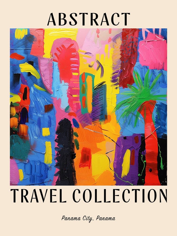 Abstract Travel Collection Poster Panama City Panama 2