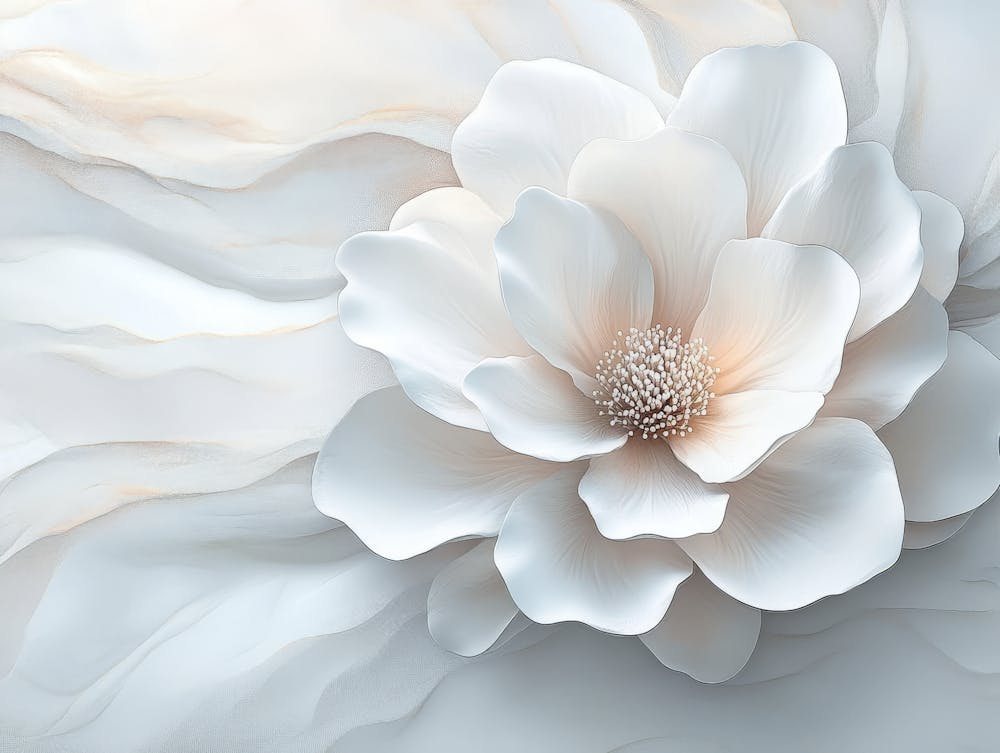 3d Art With Beautiful White Marble Flower Beautiful Abstract