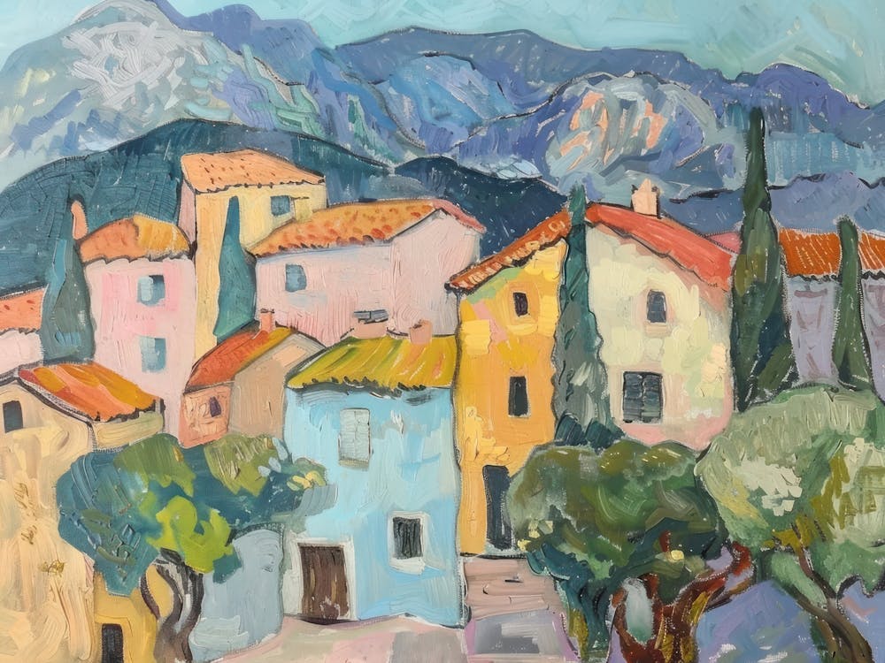 Harmony Of Hues Painting Inspired By Paul Cezanne