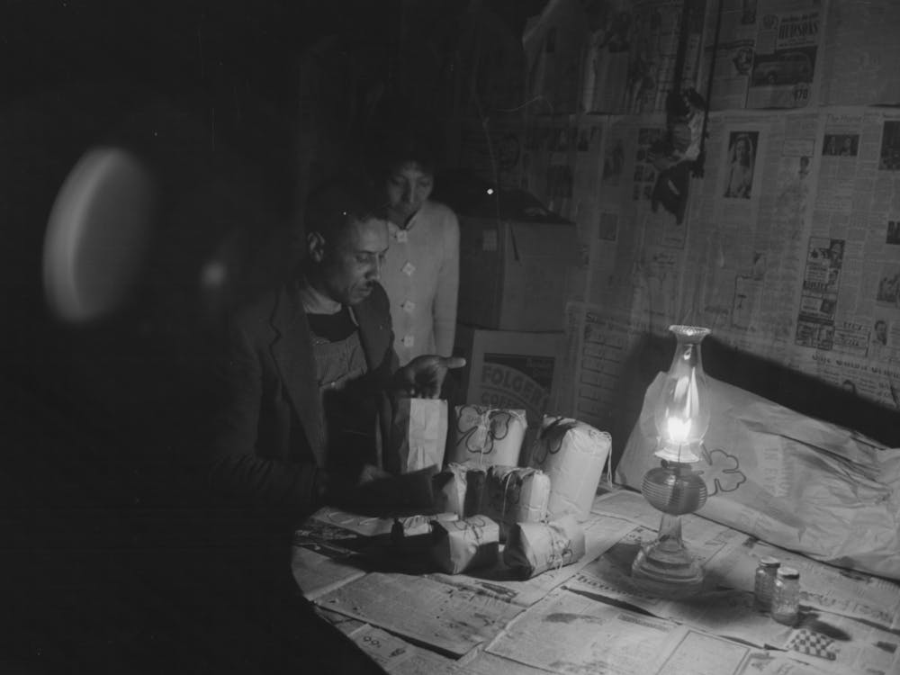 Untitled Photo, Possibly Related To Pomp Hall Family At Dinner, Oklahoma By Russell Lee