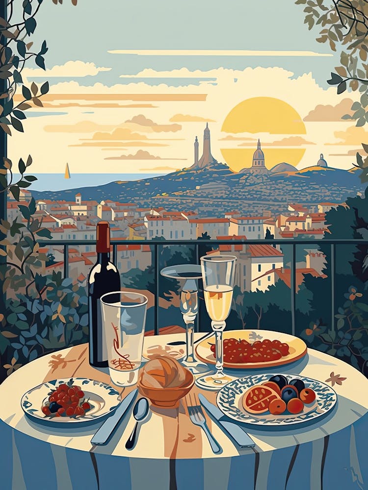 Nice, France, Graphic Illustration 1