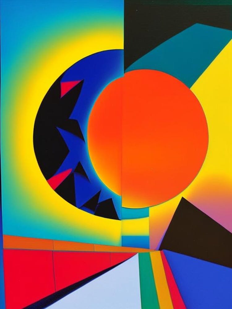 Solar Eclipse Abstract Modern Pop Space