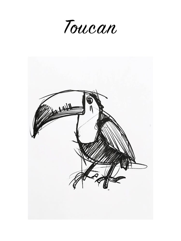 B&W Toucan Poster