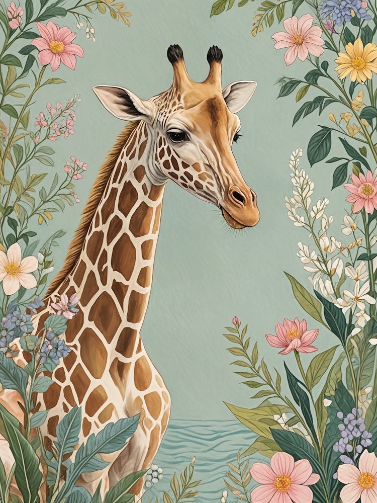 Giraffe In The Garden