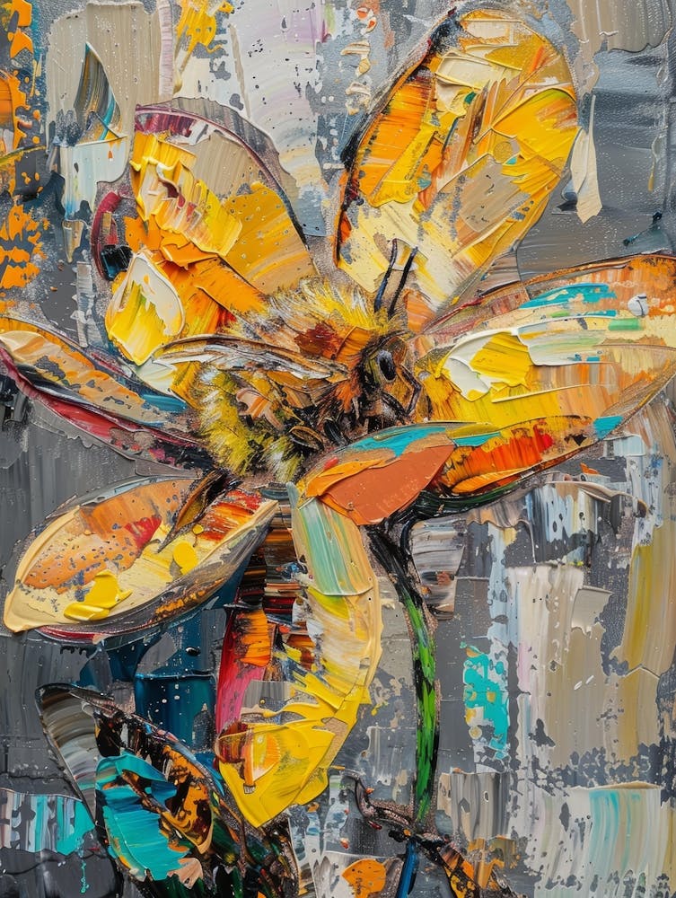 Bee On A Yellow Flower 1