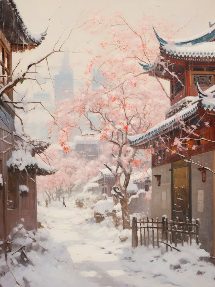 Dreamy Winter Painting Beijing China 1