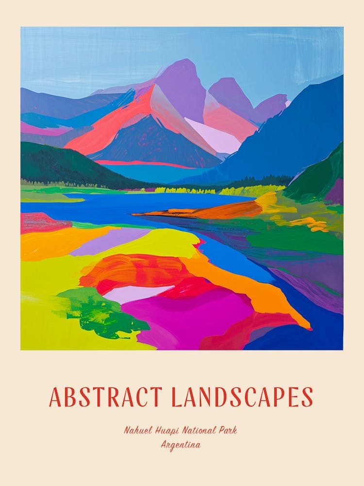 Colourful Abstract Nahuel Huapi National Park Argentina 1 Poster