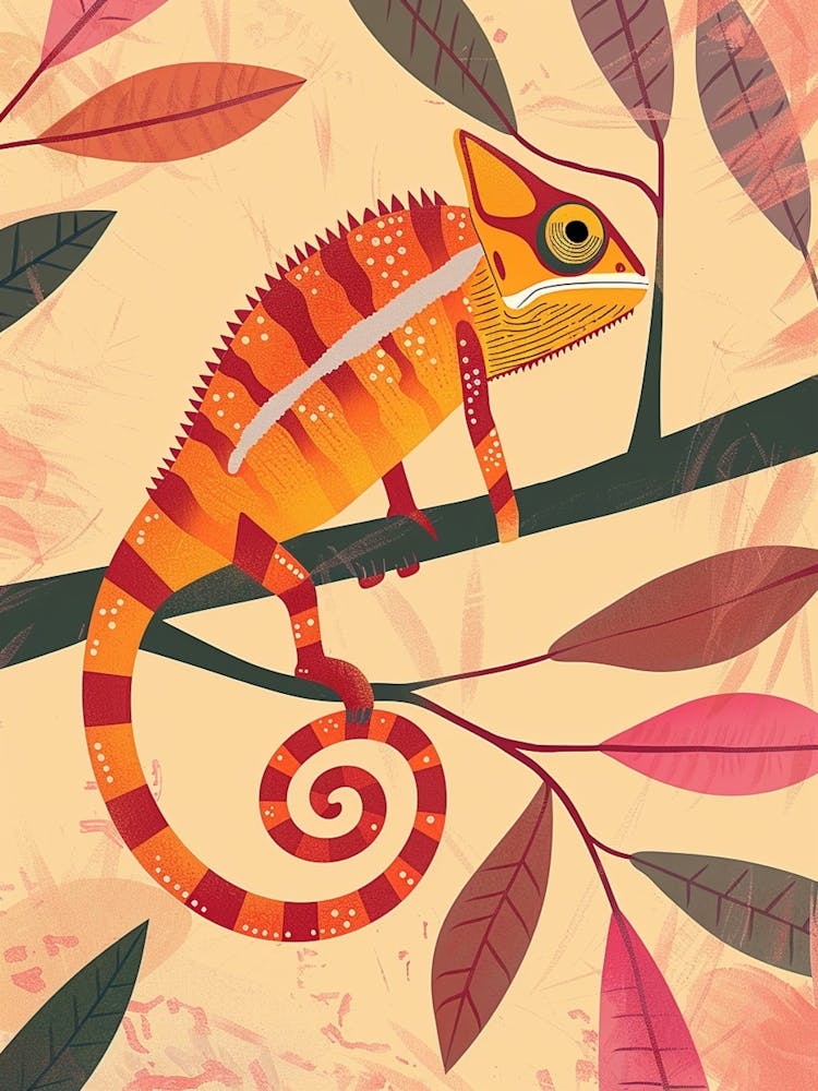 Chameleon Modern Abstract Illustration 2