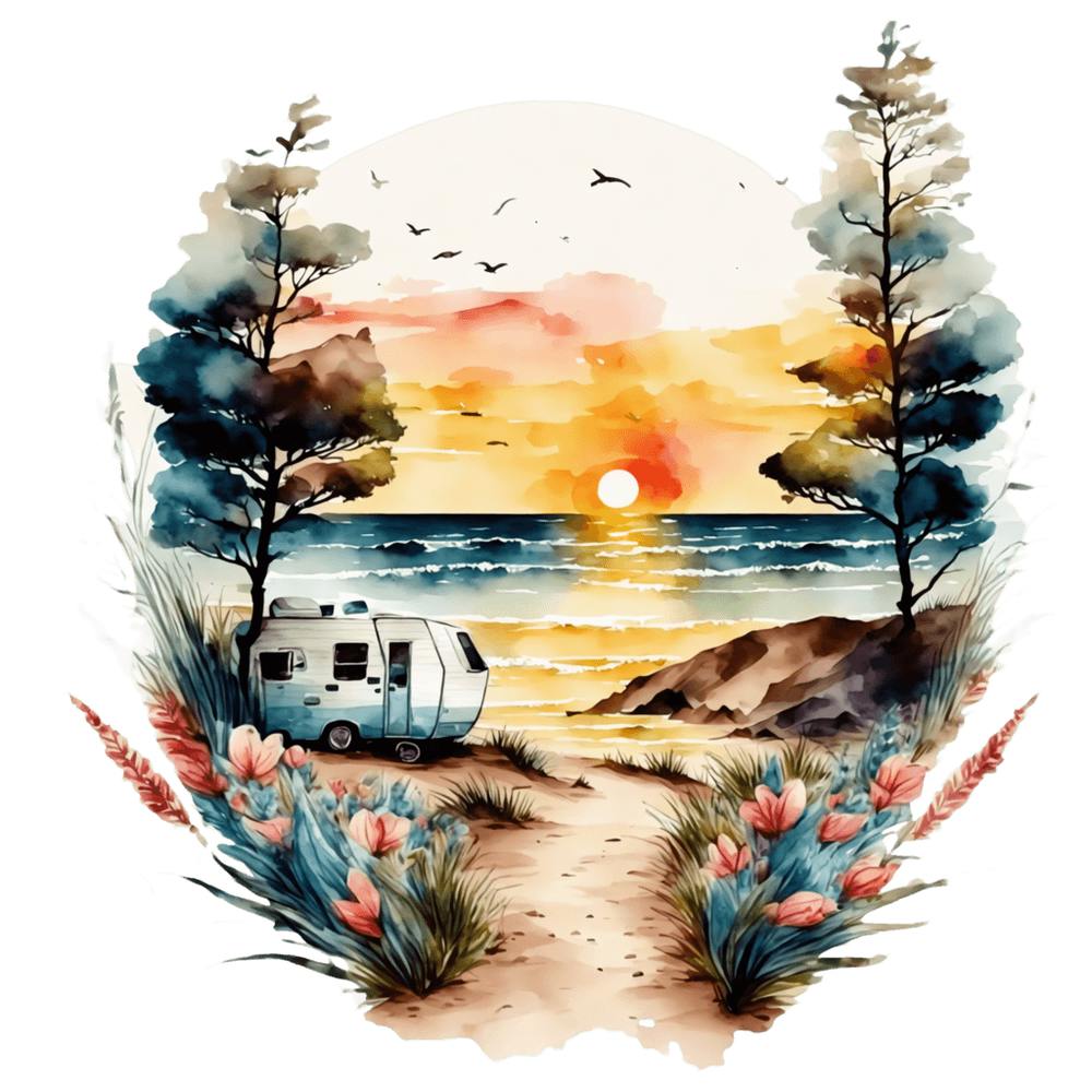 Watercolor Camper